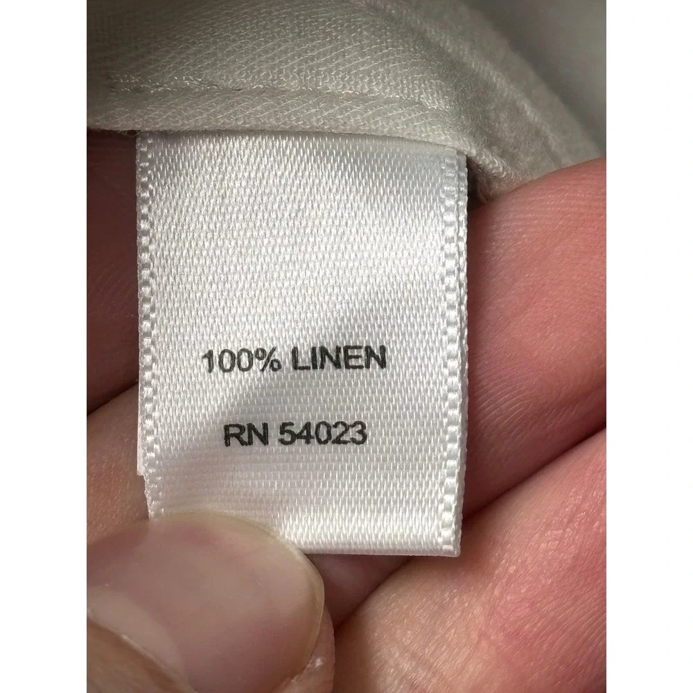 Banana Republic Martin Fit Grey 100% Linen Wide Trousers Pants Womens 8 W32‎ L33
